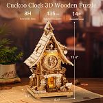 ROKR DIY Wooden Mechanical - Wood Color Cuckoo Clock