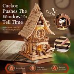ROKR DIY Wooden Mechanical - Wood Color Cuckoo Clock