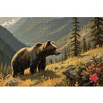 Mini Travel Puzzle - Roaming Grizzly Bear