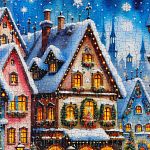 Twinkling Holiday Streets - 1000 Piece Jigsaw Puzzle