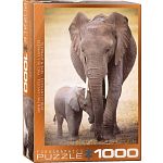 Elephant & Baby - 1000 Piece Jigsaw Puzzle