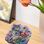 Lovely Cat - Shaped Wooden Jigsaw Puzzle