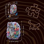 Lovely Cat - Shaped Wooden Jigsaw Puzzle