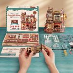 ROKR DIY Wooden Mechanical Model - Dream Coffee Factory