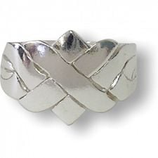 4 Band - Sterling Silver Puzzle Ring - X Design