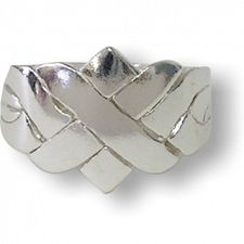 4 Band - Sterling Silver Puzzle Ring - X Design - 