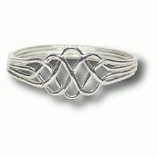 4 Band - Sterling Silver Puzzle Ring - Princess - 