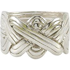 12 Band - Sterling Silver Puzzle Ring (779090703695) photo