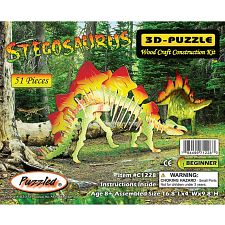 Stegosaurus - Illuminated 3D Wooden Puzzle - 