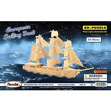 European Sailing Boat - 3D Wooden Puzzle - 