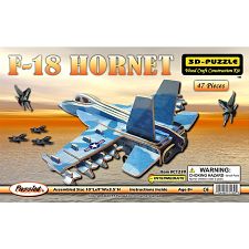 F-18 Hornet Jet Plane - Illuminated 3D Wooden Puzzle