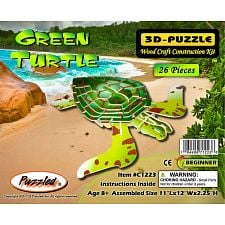 Green Turtle - Illuminated 3D Wooden Puzzle