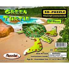 Green Turtle - Illuminated 3D Wooden Puzzle (184499712238) photo