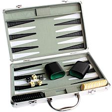 Backgammon Set - 15 inch with Aluminum Case (Mind Matters Toys 067233260106) photo