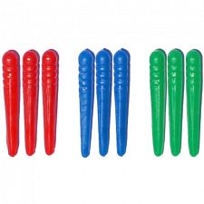 Cribbage Pegs - 9 Piece Plastic (3 Colors) - 