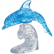 3D Crystal Puzzle Deluxe - Dolphin (Blue) - 