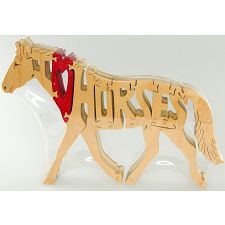 I Love Horses - Wooden Puzzle (Amish Wood Works 779090823782) photo