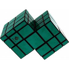 Mirror Double Cube - Black Body with Green Labels