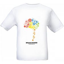 Brain Power - White - T-Shirt (779090704869) photo