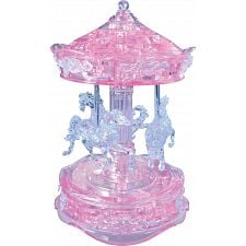 3D Crystal Puzzle Deluxe - Carousel (Pink)
