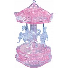 3D Crystal Puzzle Deluxe - Carousel (Pink) - 