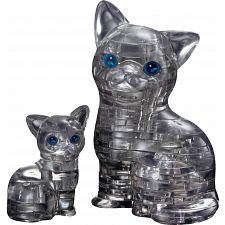 3D Crystal Puzzle - Cat & Kitten (Black) (023332309047) photo