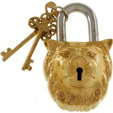 Brass Lion Padlock - Regular Lock