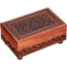 Brown Carved Puzzle Box