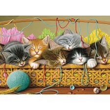 Kittens in Basket - Tray Puzzle (Cobble Hill 625012588652) photo