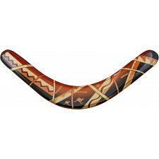 Kookaburra - decorated wood boomerang - Right Handed