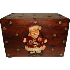 Wooden Gift Box with Iron Santa Lock