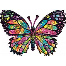 Stained Glass Butterfly - Shaped Jigsaw Puzzle
