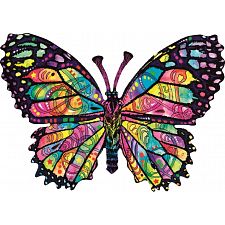 Stained Glass Butterfly - Shaped Jigsaw Puzzle - 
