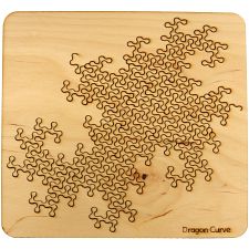 Wooden Fractal Tray Puzzle - Dragon Curve - 