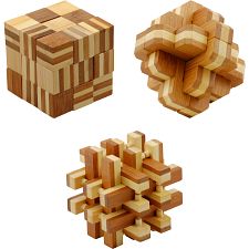 Group Special - a set of 3 Bamboo Wood puzzles