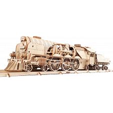 Mechanical Model - V-Express Steam Train with Tender (Ugears 4820184120853) photo