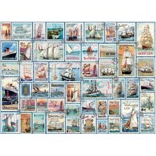 Sailing Ships: Vintage Stamps - Large Piece Jigsaw Puzzle