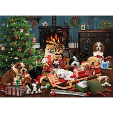 Christmas Puppies - Large Piece
