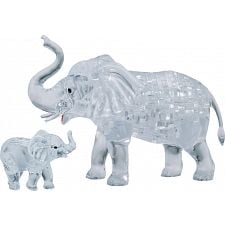 3D Crystal Puzzle - Elephant & Baby - 