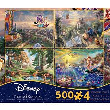 Thomas Kinkade: Disney 4 in 1 Jigsaw Puzzle Collection#5 - 