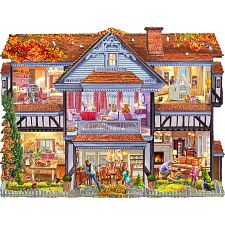 Autumn Country House - Shaped Jigsaw Puzzle