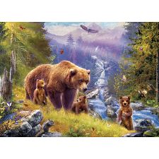 Grizzly Cubs - Large Piece Jigsaw Puzzle (Eurographics 628136355469) photo