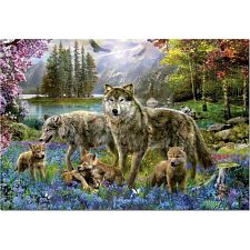 Wolf Lake Fantasy - Large Piece Jigsaw Puzzle