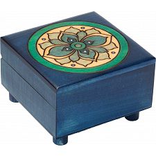Blue Floral Puzzle Box (M. Cornell 779090719627) photo