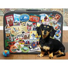 Dachshund 'Round The World - Large Piece (Cobble Hill 625012850391) photo