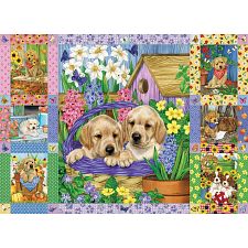 Puppies and Posies Quilt (Cobble Hill 625012802789) photo