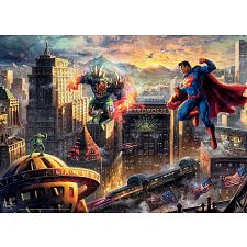 Thomas Kinkade DC Comics Justice League Showdown At Gotham Pier 1000 Pc Puzzle 
