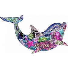 Mysterious Dolphin - Animal Shaped Wooden Jigsaw Puzzle - 