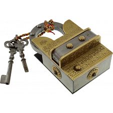 15 Step Extreme Brass & Iron - 2 Key Puzzle Lock - 