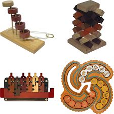 .Level 10 - a set of 4 wood puzzles - 